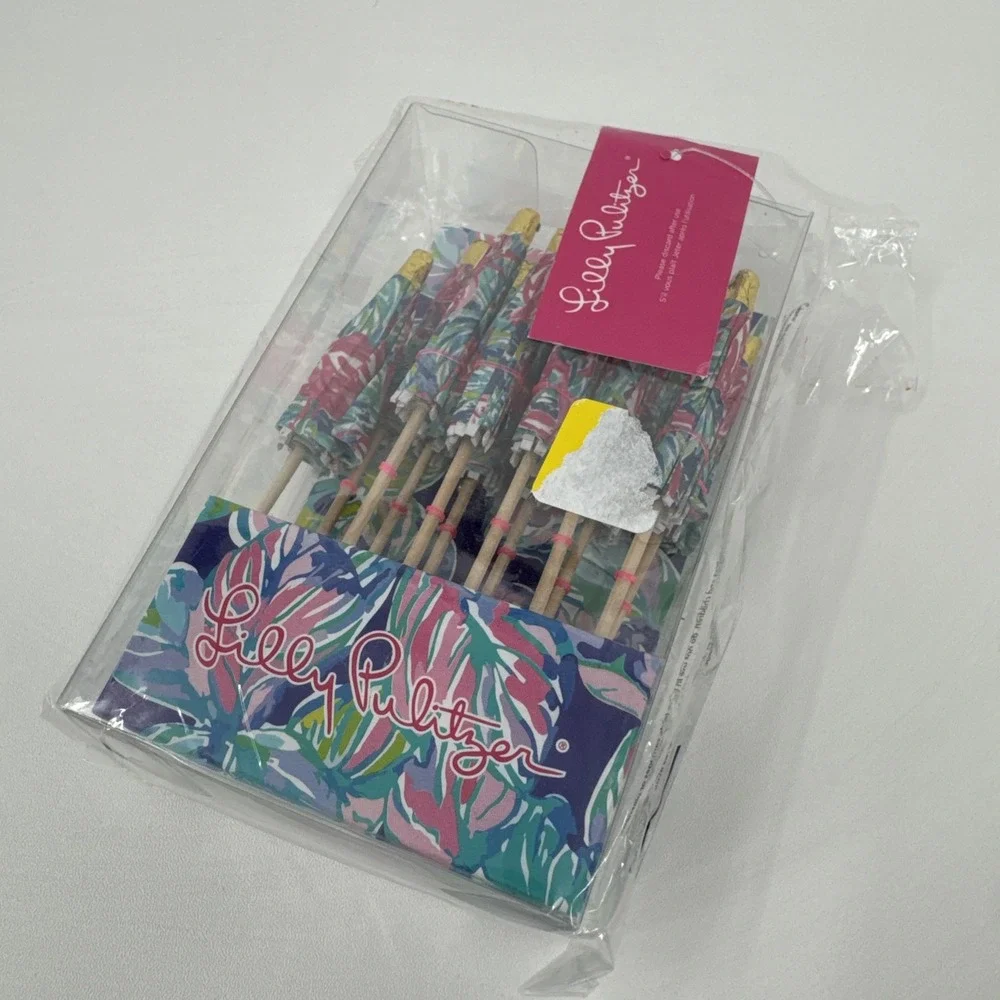 LILLY PULITZER Mini Drink Umbrellas Summertime Party Decor Beach Theme Bougie